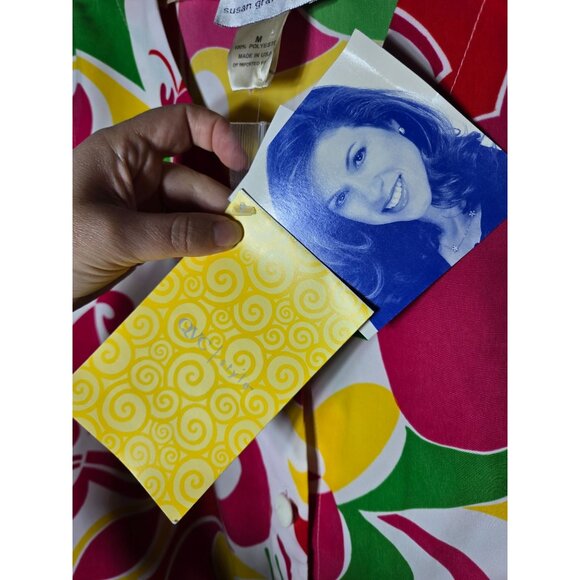 Susan Graver Sleeveless Button Front Top Size Medium Groovy Vintage Art NWT - Picture 10 of 11